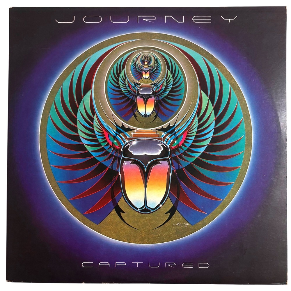 Journey Captured Double Vinyl LP 1981 Columbia Records CG 37016 with Poster